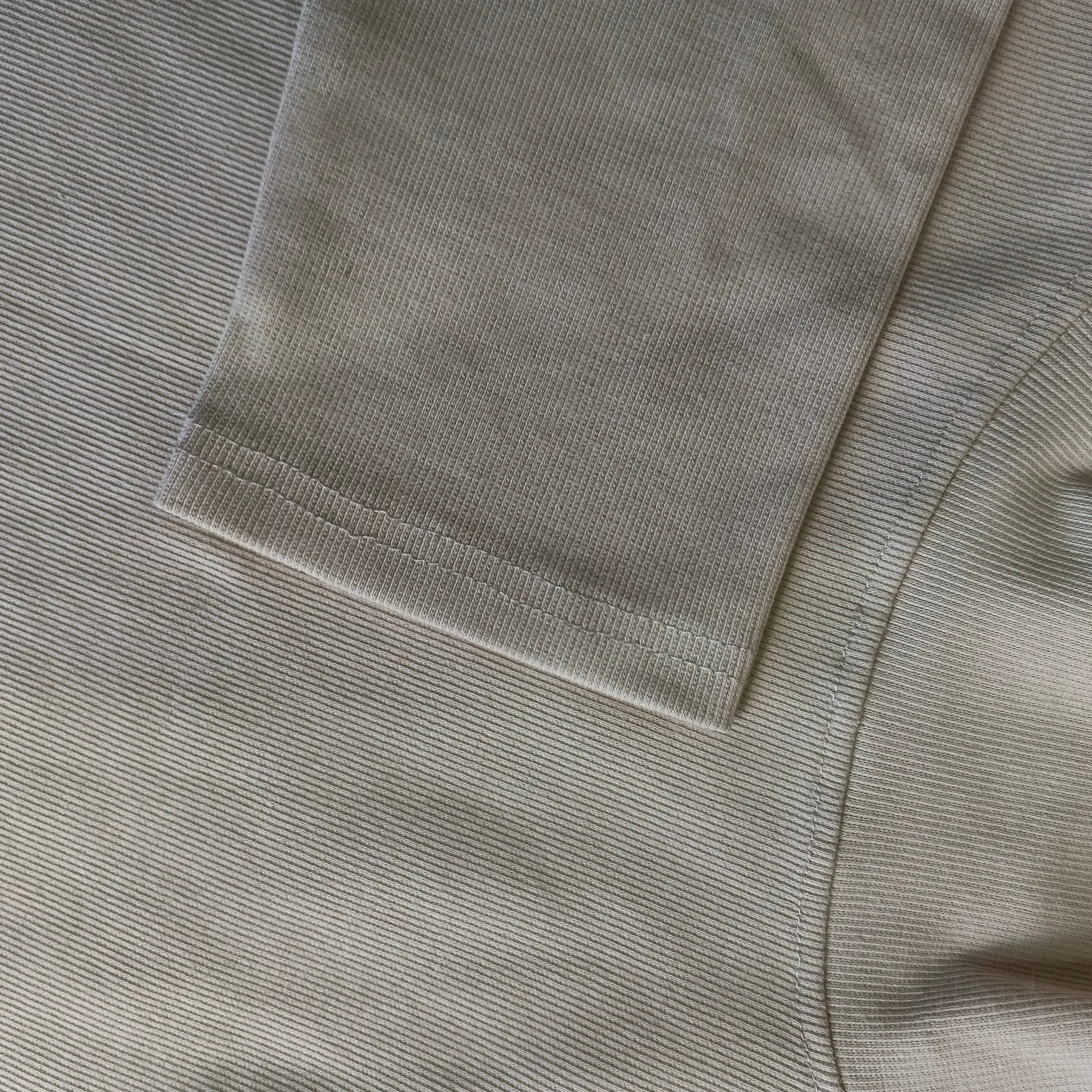 Lightweight Ribbed High-Neck Full Sleeve Tee – Premium off-white Cotton