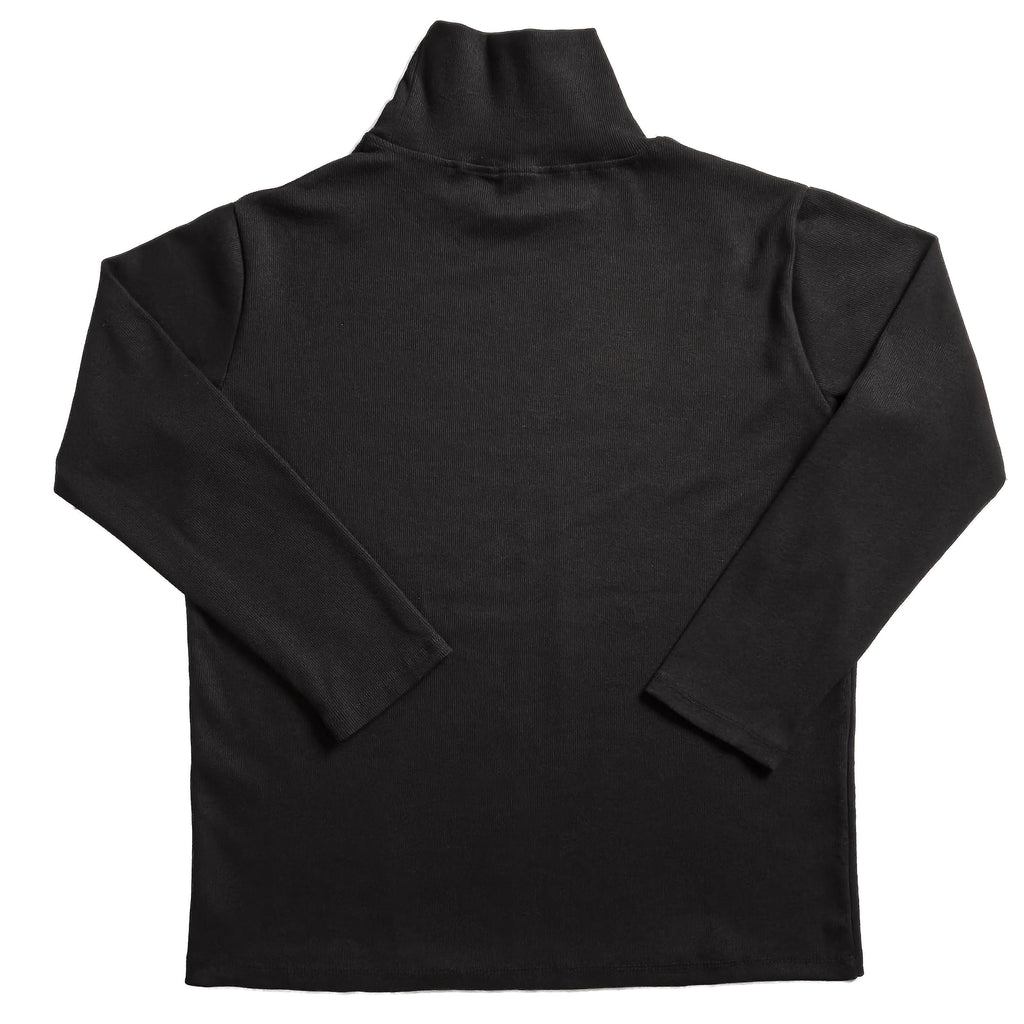 Premium Black Lightweight Ribbed High Neck Sweater