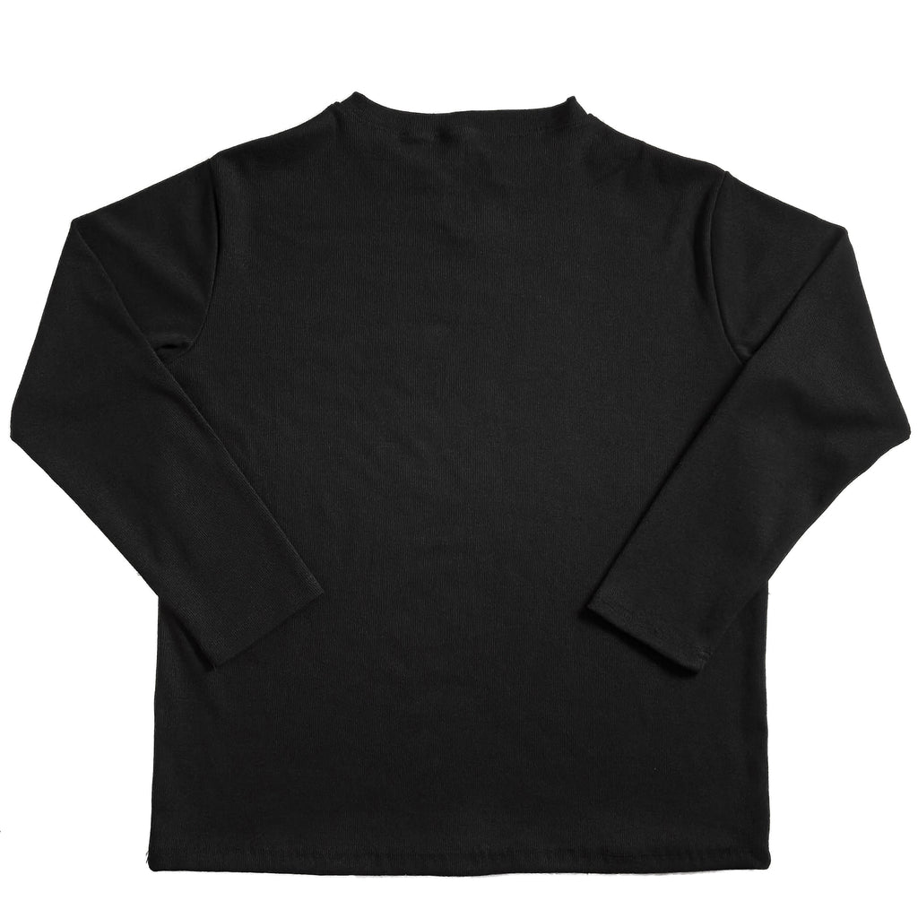 Premium Black Ribbed V-Neck Full Sleeve Tee